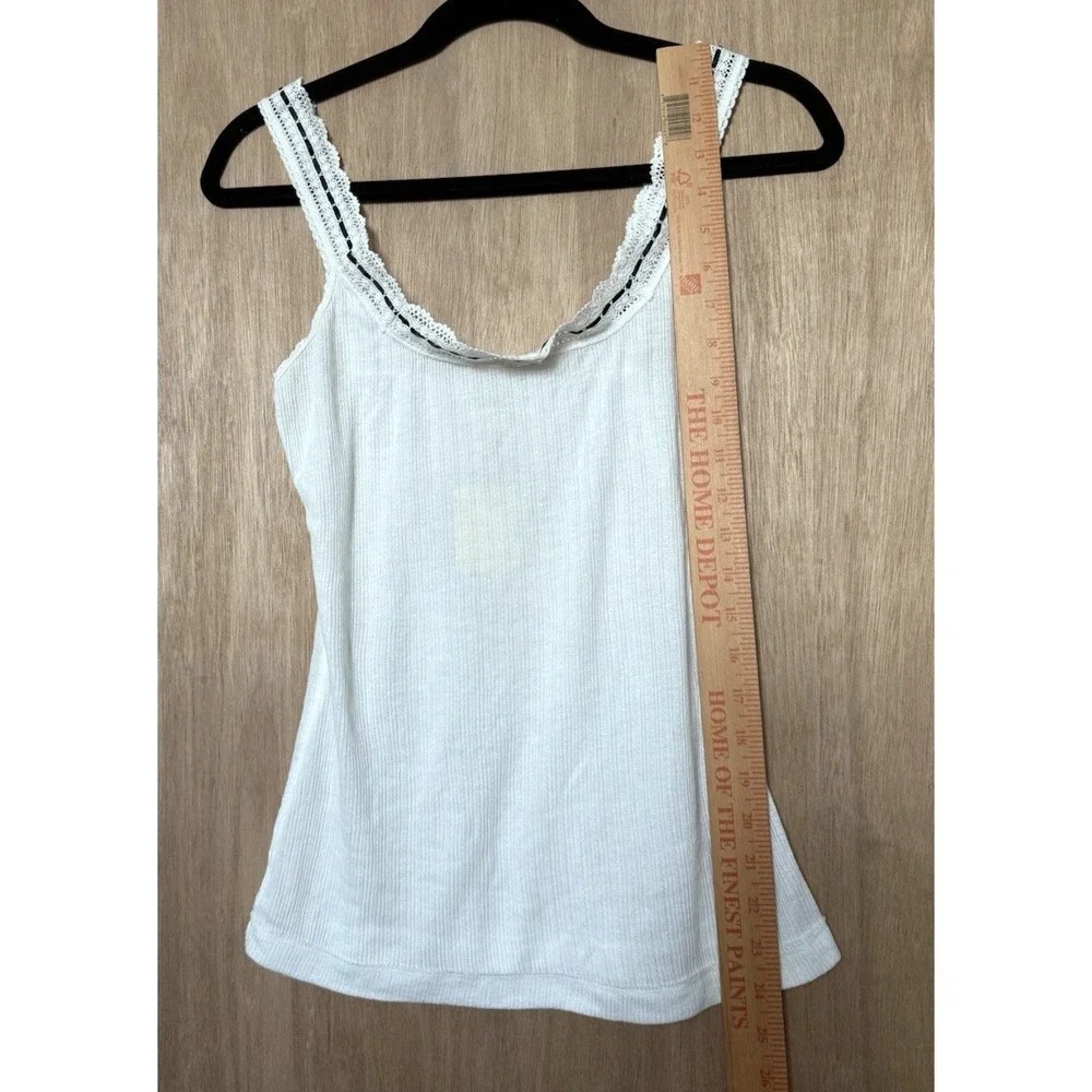 Free People Only You Tank Top Size Large NEW $38 White Sheer Ribbed Cotton